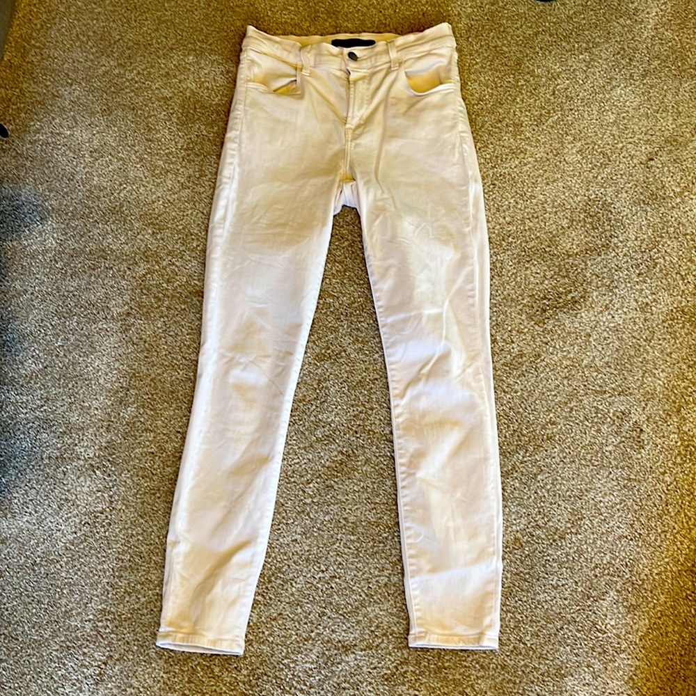 J Brand Stretch Off-white Denim Ankle Jeans